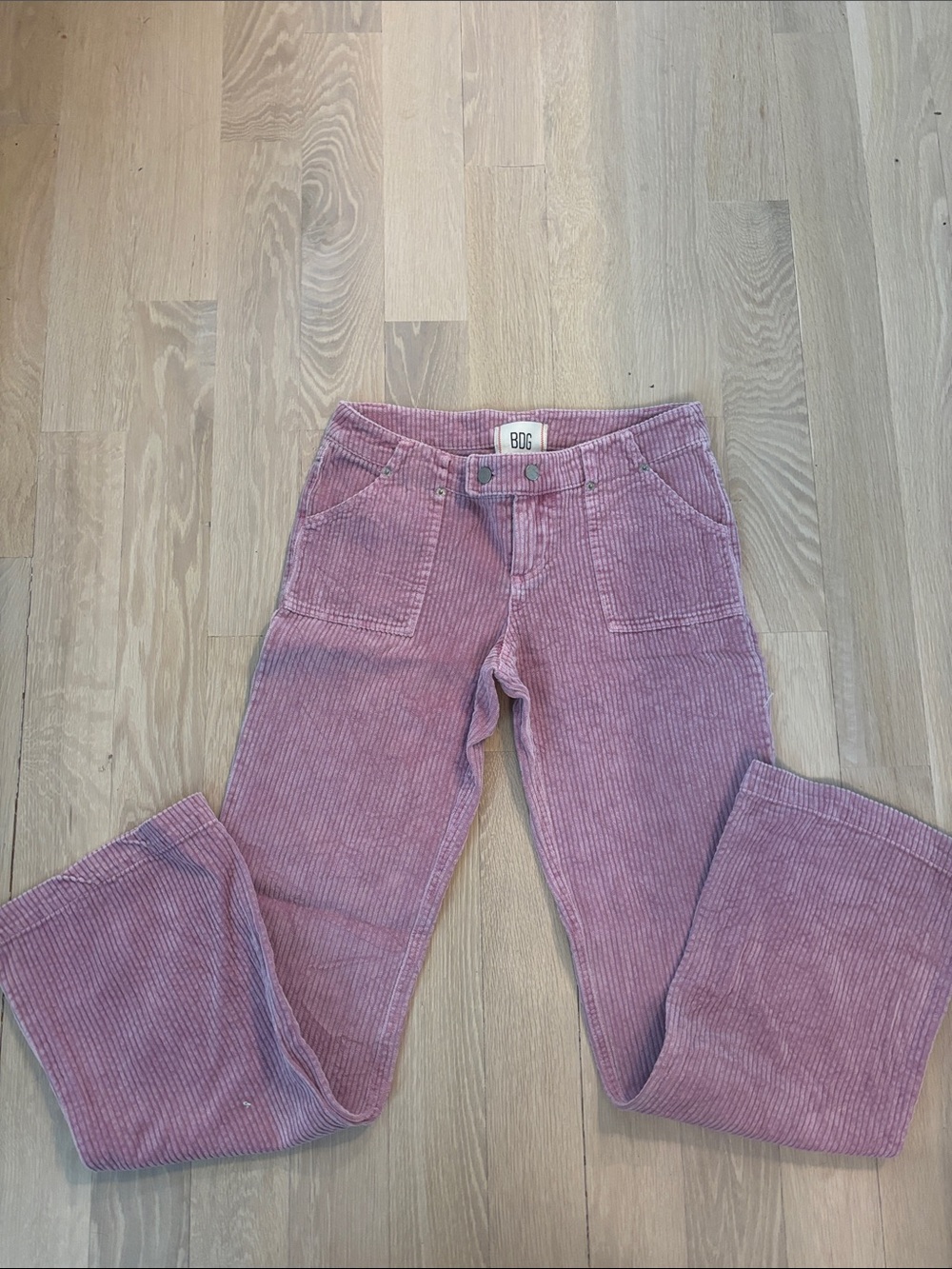 BDG Pink Corduroy Wide-Leg Pants